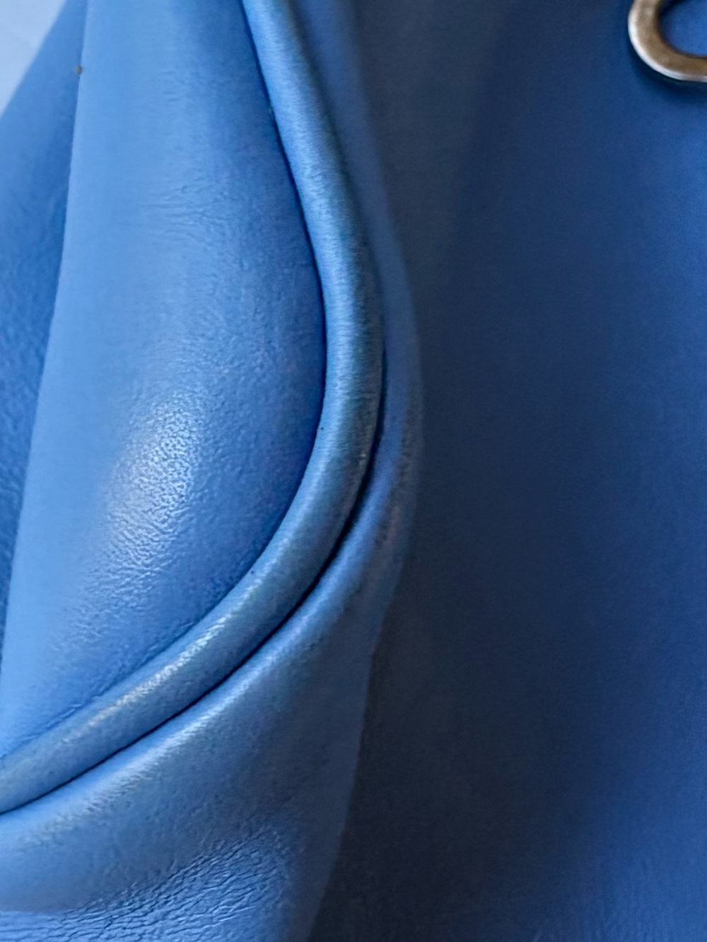 Salvatore Ferragamo Blue Leather Drawstring Shoulder Bag Y2K Slouch Italy - Picture 11 of 14
